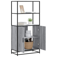 vidaXL Highboard szürke sonoma 68x35x139 cm gépelt fa és fém bútor