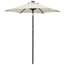 vidaXL homokszínű alumínium napernyő LED-világítással 200 x 211 cm kerti bútor