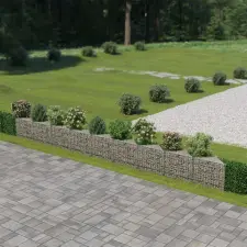 vidaXL Horganyzott acél gabion fal 630 x 30 x 50 cm kerti bútor