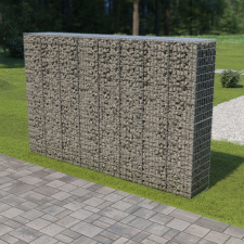 vidaXL horganyzott acél gabion fal fedéllel 300 x 50 x 200 cm kerti dekoráció