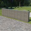 vidaXL Horganyzott acél gabion fal fedéllel 600 x 30 x 150 cm