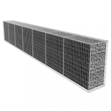 vidaXL Horganyzott acél gabion fal fedéllel 600 x 50 x 100 cm kerti dekoráció