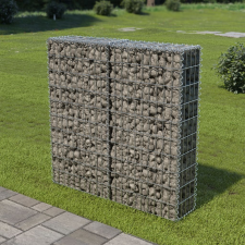 vidaXL horganyzott acél gabion fal felső zárással 100 x 20 x 100 cm kerti dekoráció