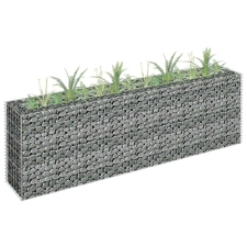  vidaXL horganyzott acél gabion magaságyás 180 x 30 x 60 cm kerti tárolás
