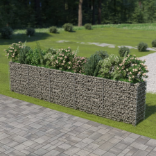 vidaXL Horganyzott acél gabion magaságyás 450 x 50 x 100 cm kerti tárolás