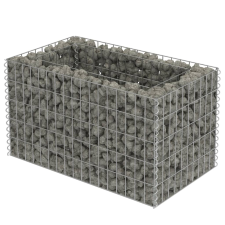 vidaXL horganyzott acél gabion magaságyás 90 x 50 x 50 cm (143569) kerti tárolás