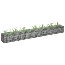 vidaXL horganyzott acél gabion virágtartó 270 x 30 x 30 cm kerti tárolás