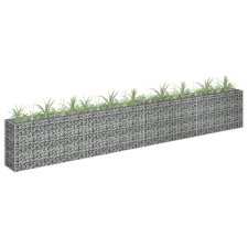 vidaXL horganyzott acél gabion virágtartó 360 x 30 x 60 cm kerti dekoráció