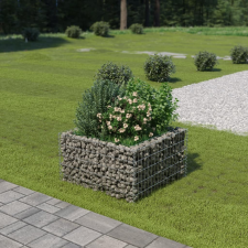 vidaXL horganyzott acél gabion virágtartó 90 x 90 x 50 cm kerti dekoráció