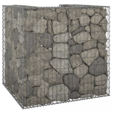 vidaXL horganyzott acél gabionfal szemeteskukához 110 x 100 x 110 cm kerti tárolás