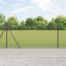 vidaXL Horganyzott Drót Kerítés 7 Flanged Oszloppal Szürke 0.8x10 m Acél építőanyag