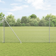 vidaXL Horganyzott Drótháló Kerítés 13 Cölöppel 1.6x50 m Horganyzott Acél építőanyag