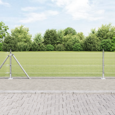 vidaXL horganyzott drótháló kerítés 7 ferde oszloppal 0.6x10 m építőanyag