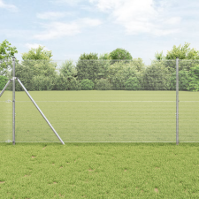 vidaXL Horganyzott Drótháló Kerítés 7 oszloppal 1,2x10 m Horganyzott acél építőanyag