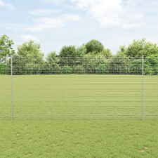 vidaXL Horganyzott Drótkerítés 10 U Poszttal Ezüst 1.6x10 m Acél építőanyag