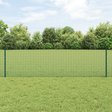 vidaXL Horganyzott Drótkerítés 11 U Oszloppal Zöld 0.6x25 m Acél építőanyag