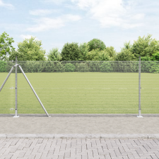 vidaXL Horganyzott drótkerítés 13 flange oszloppal 1x50 m horganyzott acélból építőanyag