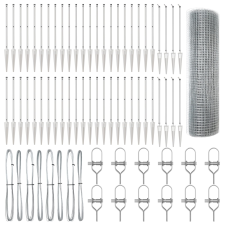 vidaXL Horganyzott Drótkerítés 13 Rögzítő Oszloppal 0.6x100 m (3352022) építőanyag