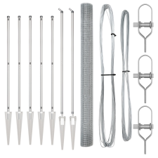 vidaXL Horganyzott Kábelkerítés 7 Tüskeoszloppal 1.6x10 m (3351942) építőanyag