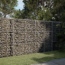 vidaXL Horganyzott vas gabion kosár fedéllel 200 x 100 x 150 cm kerti tárolás