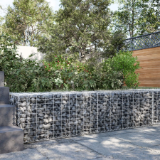 vidaXL Horganyzott vas gabion kosár fedéllel 200 x 50 x 50 cm kerti tárolás