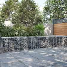 vidaXL horganyzott vas gabion kosár fedéllel 300 x 50 x 50 cm kerti tárolás