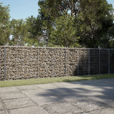 vidaXL horganyzott vas gabion kosár fedéllel 700 x 100 x 100 cm kerti tárolás