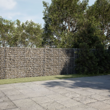 vidaXL horganyzott vas gabion kosár fedéllel 700 x 100 x 150 cm kerti tárolás
