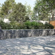 vidaXL Horganyzott vas gabion kosár fedéllel 800 x 50 x 50 cm kerti tárolás