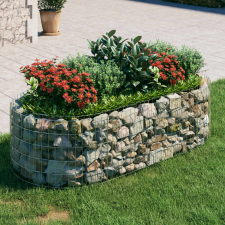 vidaXL horganyzott vas gabion magaságyás 200x100x50 cm kerti dekoráció