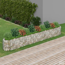 vidaXL Horganyzott vas gabion magaságyás 400 x 50 x 50 cm kerti tárolás