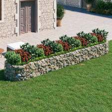 vidaXL horganyzott vas gabion magaságyás 500x100x50 cm kerti tárolás