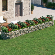 vidaXL horganyzott vas gabion magaságyás 600x100x50 cm kerti dekoráció