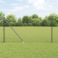 vidaXL Huzalkerítés 13 Cölöppel Szürke 1.4x25 m Acél építőanyag