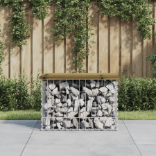 vidaXL impregnált fenyőfa gabion kerti pad 63 x 44 x 42 cm kerti bútor