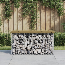 vidaXL impregnált fenyőfa gabion kerti pad 83 x 44 x 42 cm kerti bútor