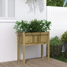 vidaXL impregnált fenyőfa kerti virágláda lábakkal 70 x 31 x 70 cm kerti tárolás