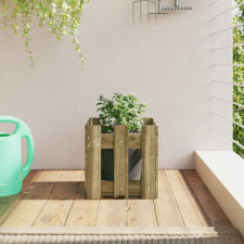 vidaXL Impregnált fenyőfa növénytartó léces kialakítással 30x30x30 cm kerti tárolás