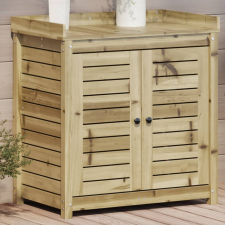 vidaXL impregnált fenyőfa ültetőasztal polcokkal 82,5 x 50 x 86,5 cm kerti dekoráció