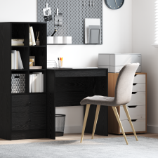 vidaXL Íróasztal Fekete tölgy Szerelt fa 70 x 50 x 76 cm Tartós íróasztal