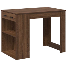 vidaXL íróasztal fiókkal polccal barna tölgy 102x62x77,5 cm gépelt fa (858692) bútor