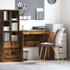vidaXL Íróasztal Füstölt tölgy 80x50x76 cm Összeszerelendő fa íróasztal
