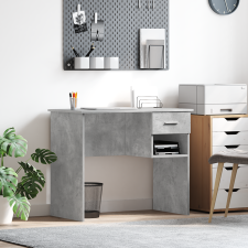 vidaXL íróasztal tárolóval beton szürke 90x49.5x75 cm Mérnöki fa íróasztal