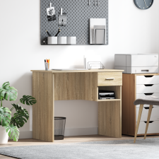vidaXL íróasztal tárolóval Sonoma tölgy 90x49.5x75 cm módosított fa íróasztal