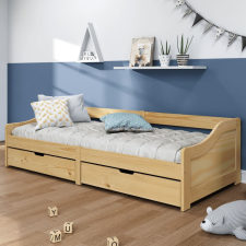 vidaXL IRUN tömör fenyőfa kanapéágy 2 fiókkal 90 x 200 cm (3185209) ágy és ágykellék