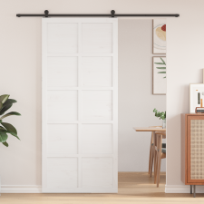 vidaXL Istállóajtó Fehér 90 x 210 cm Tömör fenyőfa nyílászáró