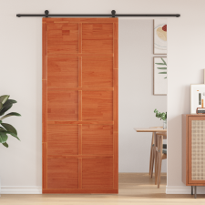 vidaXL Istállóajtó Viaszbarna 90 x 210 cm Tömör fenyőfa nyílászáró
