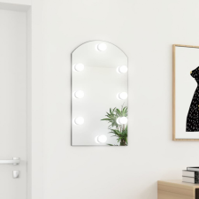 vidaXL ívelt üvegtükör LED-lámpákkal 70 x 40 cm bútor