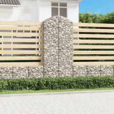 vidaXL íves horganyzott vas gabion kosár 100x50x220/240 cm kerti dekoráció