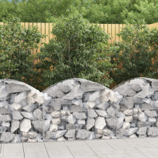 vidaXL íves horganyzott vas gabion kosár 100x50x60/80 cm kerti tárolás